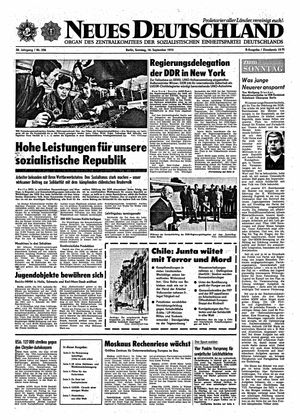 Neues Deutschland Online-Archiv vom 16.09.1973