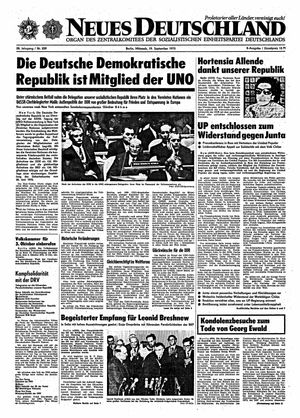 Neues Deutschland Online-Archiv vom 19.09.1973