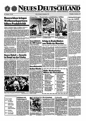 Neues Deutschland Online-Archiv vom 24.09.1973