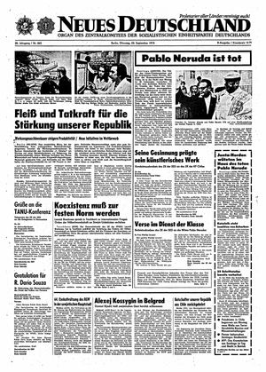 Neues Deutschland Online-Archiv vom 25.09.1973