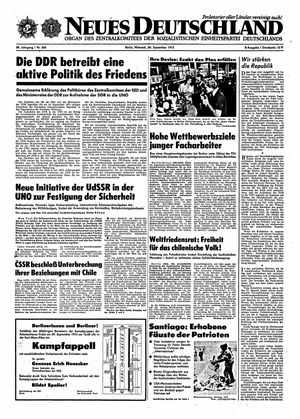 Neues Deutschland Online-Archiv vom 26.09.1973