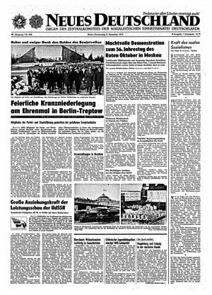 Neues Deutschland Online-Archiv vom 08.11.1973