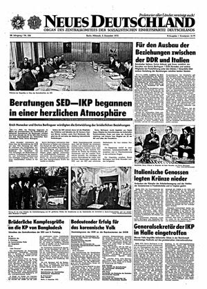 Neues Deutschland Online-Archiv vom 05.12.1973