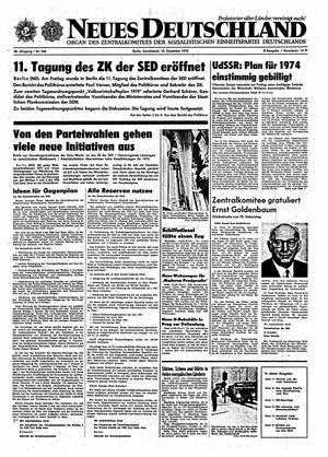 Neues Deutschland Online-Archiv vom 15.12.1973