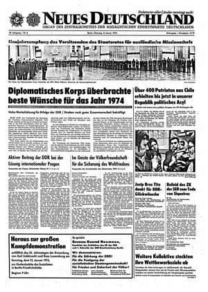 Neues Deutschland Online-Archiv vom 08.01.1974