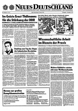 Neues Deutschland Online-Archiv vom 10.01.1974