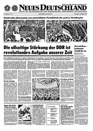 Neues Deutschland Online-Archiv vom 14.01.1974