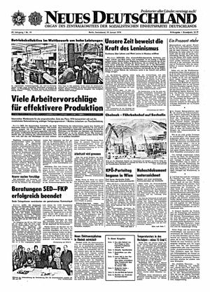 Neues Deutschland Online-Archiv vom 19.01.1974