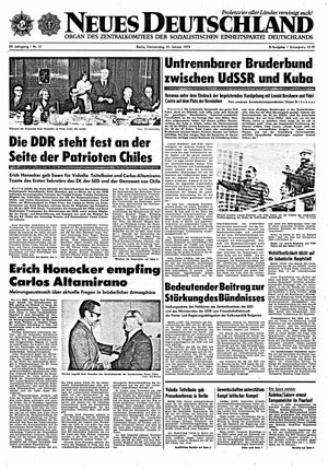 Neues Deutschland Online-Archiv vom 31.01.1974