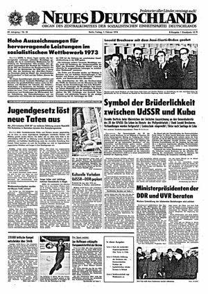 Neues Deutschland Online-Archiv vom 01.02.1974
