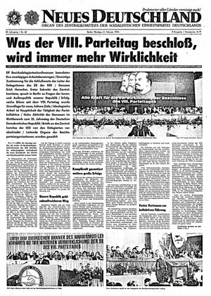 Neues Deutschland Online-Archiv vom 11.02.1974