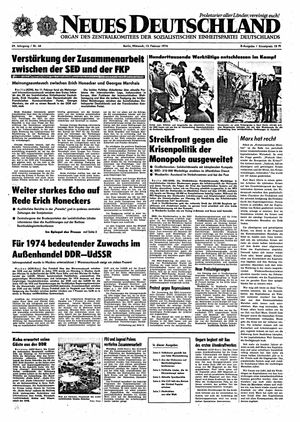 Neues Deutschland Online-Archiv vom 13.02.1974