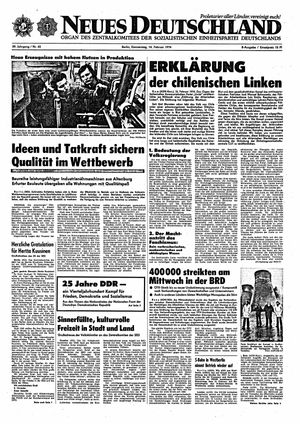 Neues Deutschland Online-Archiv vom 14.02.1974
