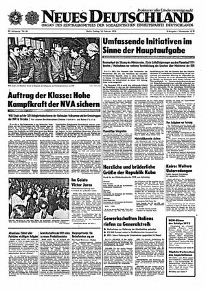 Neues Deutschland Online-Archiv vom 15.02.1974