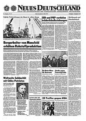 Neues Deutschland Online-Archiv vom 02.03.1974