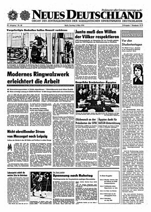Neues Deutschland Online-Archiv vom 03.03.1974