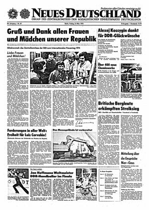 Neues Deutschland Online-Archiv vom 08.03.1974