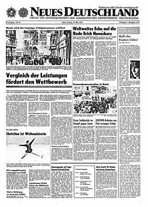 Neues Deutschland Online-Archiv vom 10.03.1974