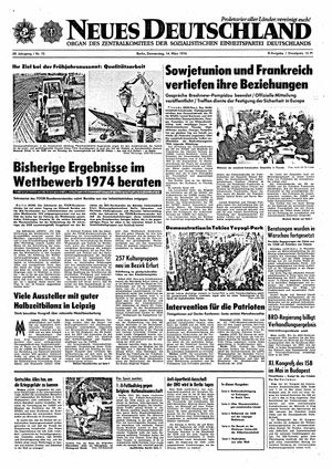 Neues Deutschland Online-Archiv vom 14.03.1974