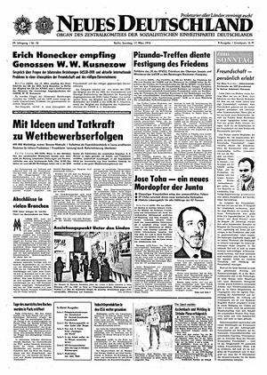 Neues Deutschland Online-Archiv vom 17.03.1974