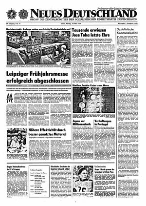 Neues Deutschland Online-Archiv vom 18.03.1974