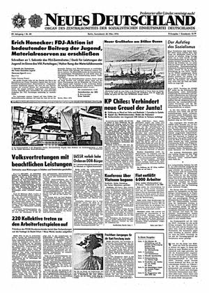 Neues Deutschland Online-Archiv vom 30.03.1974
