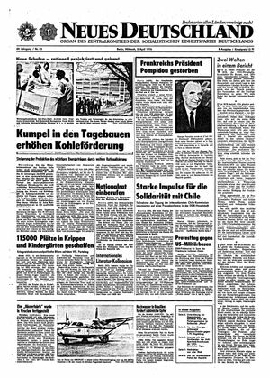 Neues Deutschland Online-Archiv vom 03.04.1974
