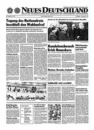 Neues Deutschland Online-Archiv vom 05.04.1974