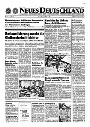 Neues Deutschland Online-Archiv vom 09.04.1974