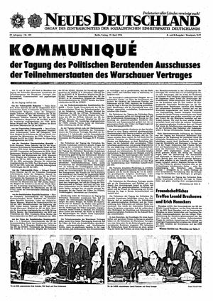 Neues Deutschland Online-Archiv vom 19.04.1974