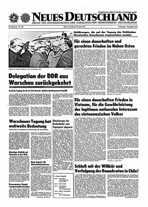 Neues Deutschland Online-Archiv vom 20.04.1974