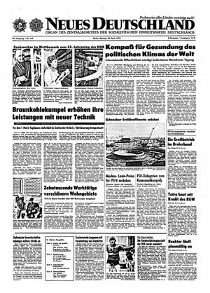 Neues Deutschland Online-Archiv vom 22.04.1974