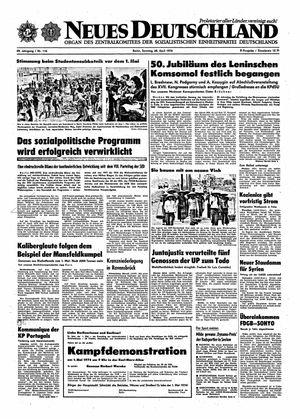 Neues Deutschland Online-Archiv vom 28.04.1974