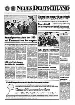 Neues Deutschland Online-Archiv vom 30.04.1974