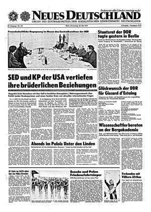 Neues Deutschland Online-Archiv vom 23.05.1974
