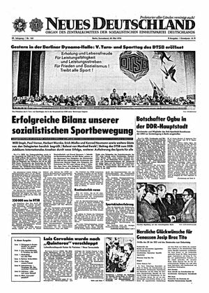 Neues Deutschland Online-Archiv vom 25.05.1974