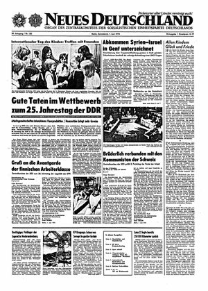 Neues Deutschland Online-Archiv vom 01.06.1974