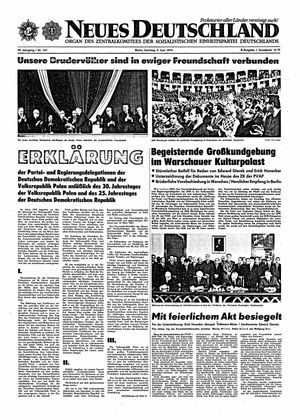Neues Deutschland Online-Archiv vom 09.06.1974