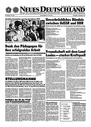 Neues Deutschland Online-Archiv vom 12.06.1974