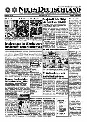 Neues Deutschland Online-Archiv vom 14.06.1974