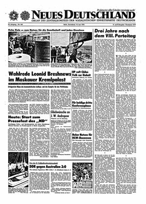 Neues Deutschland Online-Archiv vom 15.06.1974
