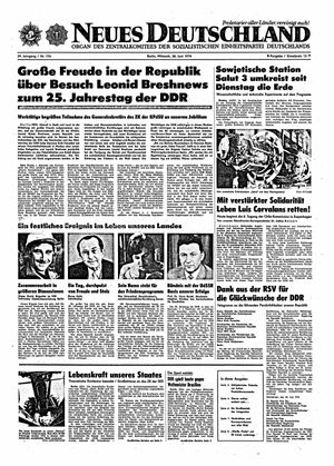 Neues Deutschland Online-Archiv vom 26.06.1974