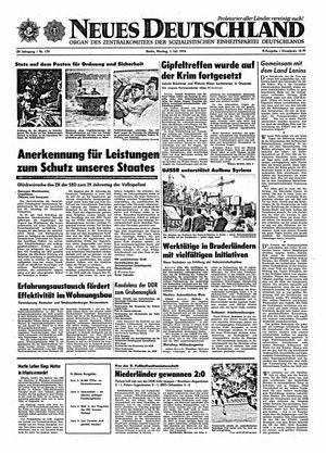 Neues Deutschland Online-Archiv vom 01.07.1974