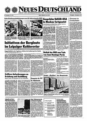 Neues Deutschland Online-Archiv vom 03.07.1974