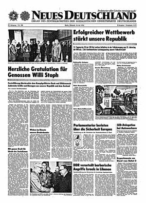 Neues Deutschland Online-Archiv vom 10.07.1974