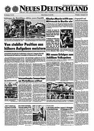 Neues Deutschland Online-Archiv vom 15.07.1974