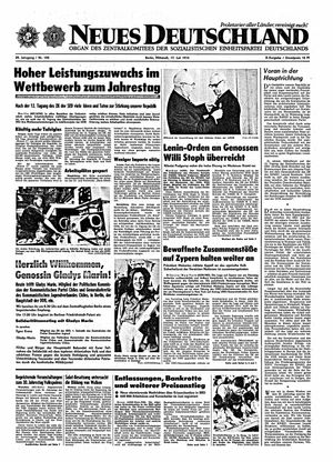 Neues Deutschland Online-Archiv vom 17.07.1974