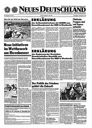 Neues Deutschland Online-Archiv vom 21.07.1974