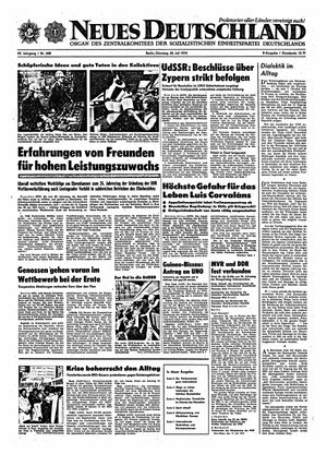 Neues Deutschland Online-Archiv vom 30.07.1974