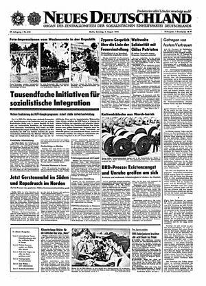 Neues Deutschland Online-Archiv vom 04.08.1974